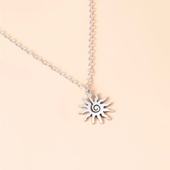Silver Sun Charm Necklace - Picture 2 of 2